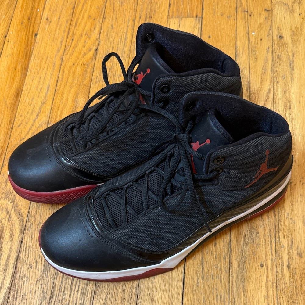 Jordan Black and Red High-Top Sneakers
